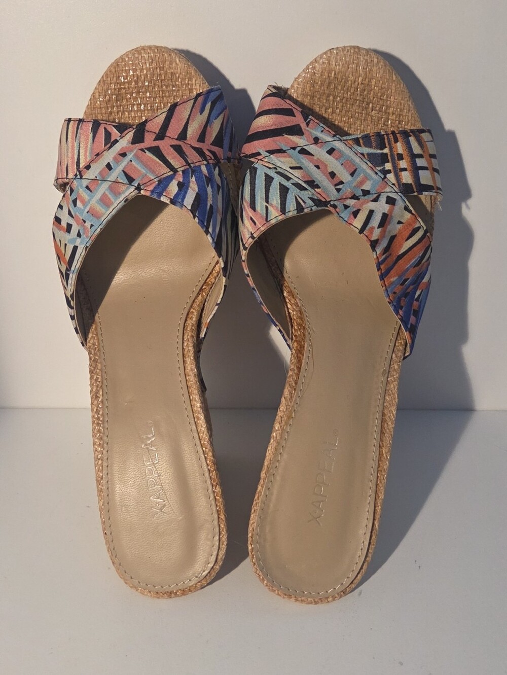 X Appeal Brand Multicolor Patterned Women's Slide Sandals Size 7